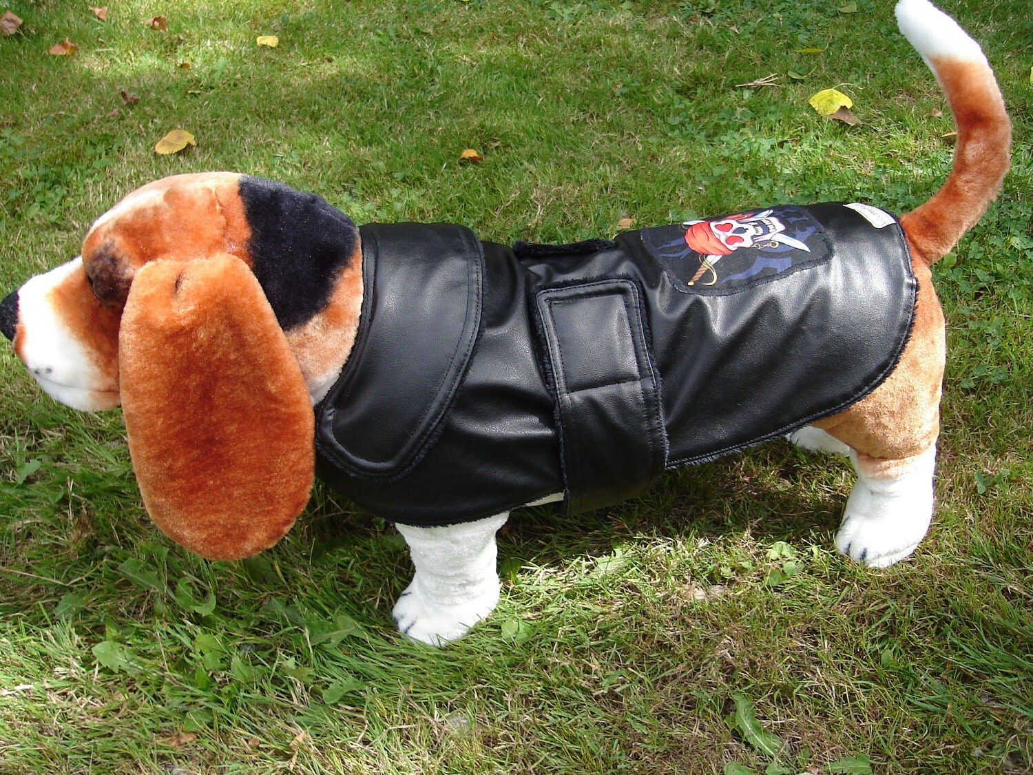 Dog Coat Super Warm Faux Leather Biker Coat Size by KozyCanines