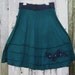 Reserved for GiGi -Sale 39.00 was 69.00 Long Sweater Skirt with Flowers, Applique, Womens Skirt, Green, Black, A line skirt