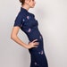 Vintage 50s Chinese Cheongsam Cocktail Dress in Midnight Navy Blue and Hot Coral Pink Oriental Exotic Ethnic Elegance at its best 0310