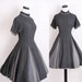 1940s Dress / Mad Men Dress / Grey Dress / Gray Dress / Wool / Lavender/ Betty Mad Men / Winter Dress / Circle Skirt / 0670