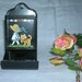 Vintage Black Tin Wall Mounted Hand Painted Match Safe Matchstick Holder