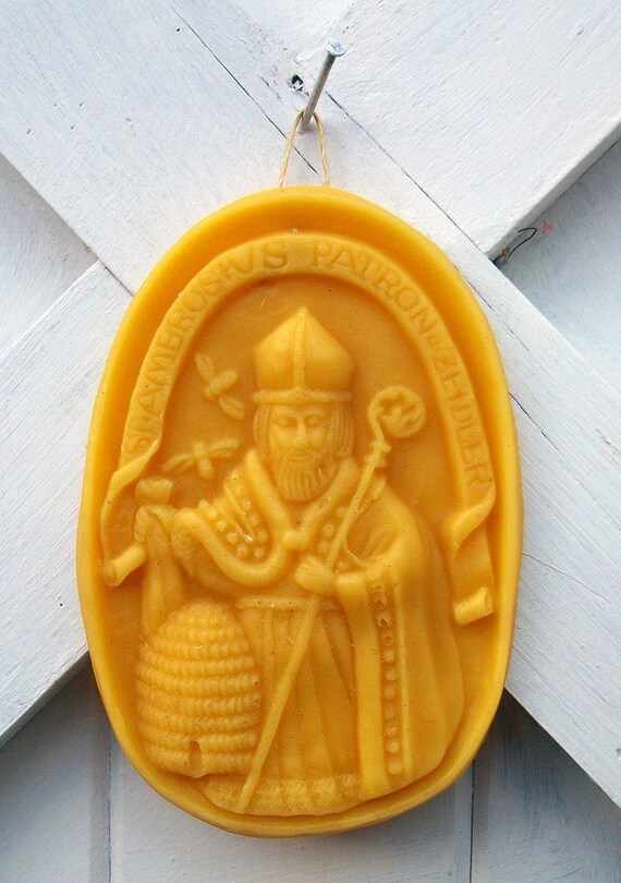 BEESWAX Casting Mold Beekeepers Saint by catsinthecradlesoap