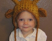 Crocheted Giraffe Hat 18m- small child