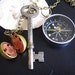 Where is my direction---Vintage skeleton key compass locket charm necklace