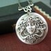 Mythical goddess-- Large antique sterling silver plated brass art nouveau goddess necklace