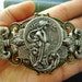 Adrienne-Victorian style French art nouveau Fleur De Lis barrette antique silver brass
