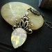 Moon Safari---Swarovski white opal crystal, ox antique sterling silver brass victorian necklace, all soldered