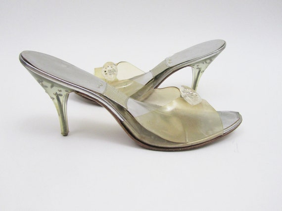 1950s Lucite Shoes Springolator Heels with Rhinestones