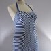 1950s Swimsuit 1940s Swimsuit - Halter Pinup Swimsuit by CATALINA in Blue & White Stripe