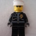 Custom LEGO City Police Cop with White Cap Necklace with Bonus LEGO Tile