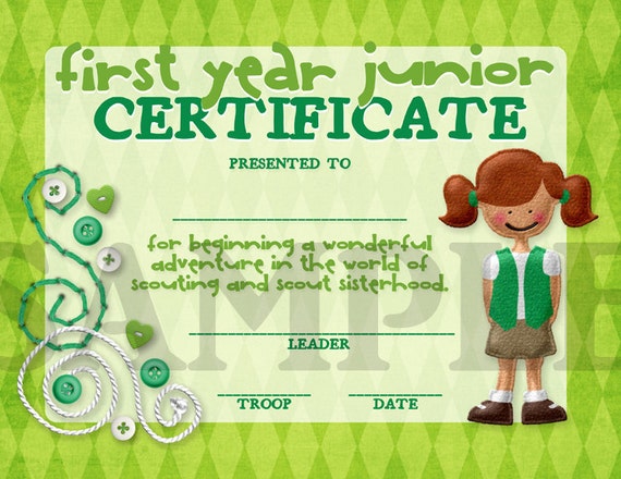 First Year Junior Scouts Printable by CapturedbyJessPrints on Etsy