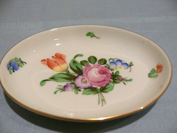 Herend Hungary handpainted dish by meresmarketplace on Etsy