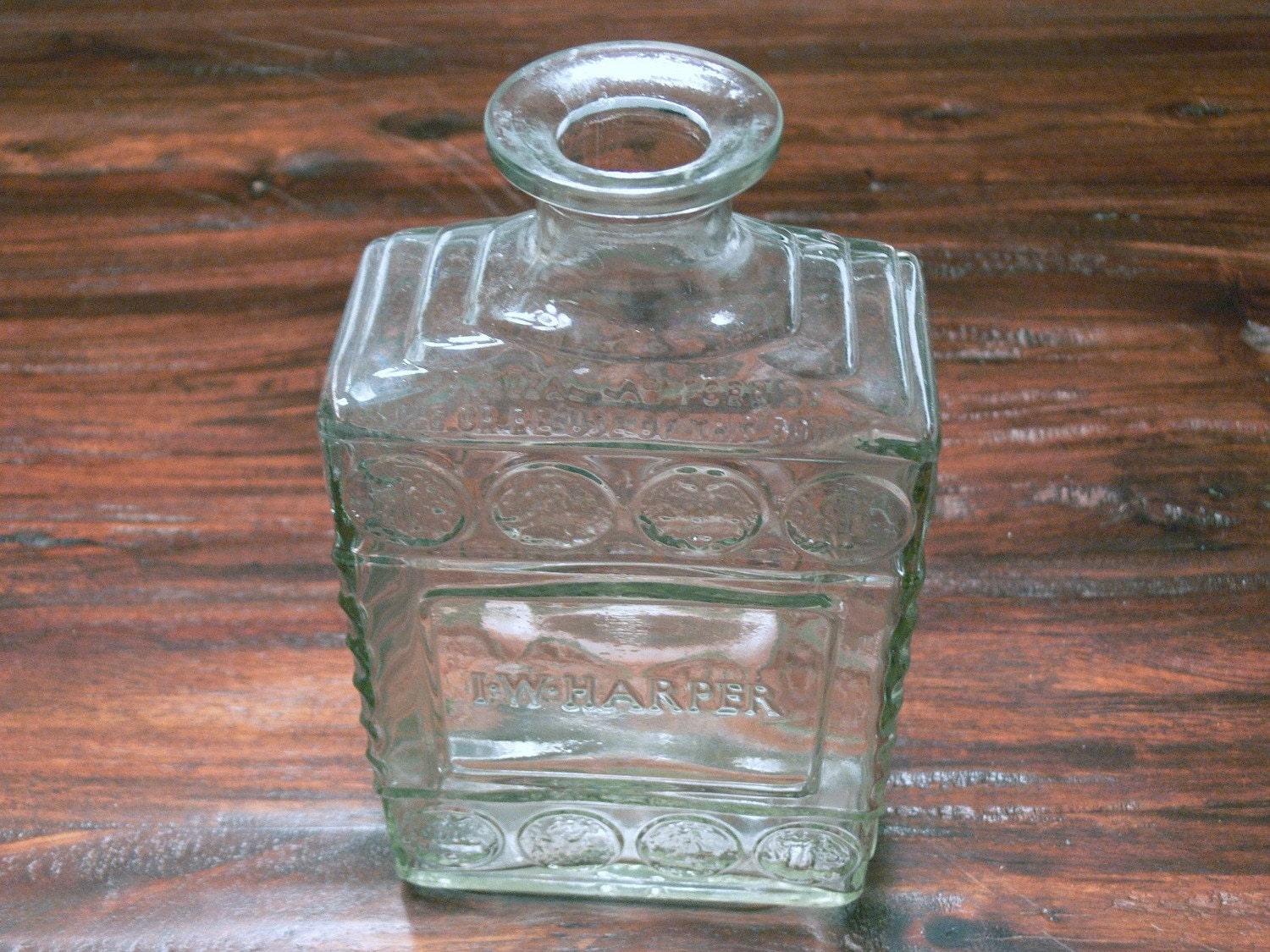 I W Harper Old Decanter Whiskey bottle