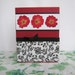 Pressed Flower Card Red Rose and Black Toille Notecard Blank Inside