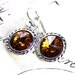 ON SALE - Topaz Earrings - Golden Topaz Swarovski Crystal Rivoli Earrings - Handmade with Swarovski Crystal and Sterling Silver