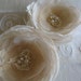 Hair clip "La Caramella"set of 2 ( Double ) Ivory, Beige, Sand, Cramy, Lace, Rhinestone, pearls, gold, Rose Flowers fascinator