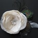 Bridal hair flower Peacock accessory Wedding fascinator Hair clip beige ivory Flower Rhinestone silver Pearl feather fascinator