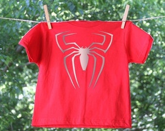 Personalized Steel Spider Superhero Birthday Shirt 2-sided - Short Sleeve