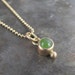Recycled 14k Gold and 4mm Jade Charm Pendant