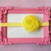 Yellow Tulle Puff Flower on Elastic Headband