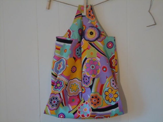 Large Market Tote beach or project bag very groovy by BSoriginals