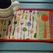 Appliqued Mug Rug, snack mat or small placemat,