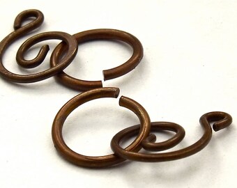 Vintage Patina Brass Swirl Clasp Sets