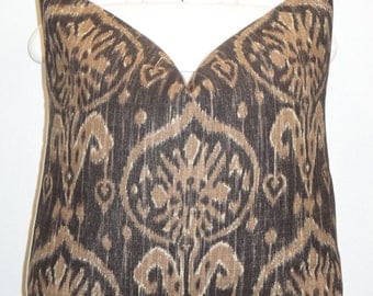 Decorative Pillow Cover - Ikat - Throw Pillow - Accent Pillow - Chocolate - Brown - BOTH SIDES Or Front Only