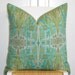 Decorative Pillow Cover - 20x20 - Throw Pillow - Accent Pillow - Aqua - Blue - Olive Green - IKAT Pillow