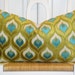 Decorative Pillow Cover - 12 x 20 - Accent Pillow - Throw Pillow - Lumbar Pillow - Teal/Blue - Olive Green - Peacock