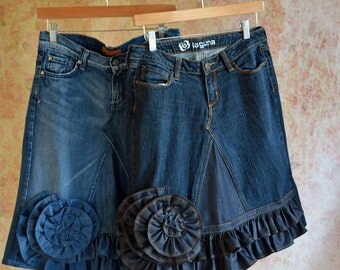 jean skirt custom ruffle denim rose short iginal