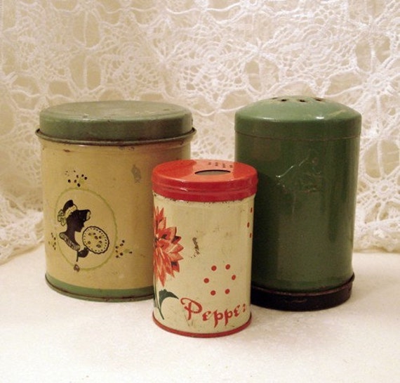 Vintage Tin Can Collection Kitchen Storage