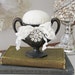 Pincushion Pin Cushion Vintage Inspired Pin Keep: Tarnished silver plate sugar bowl with bling