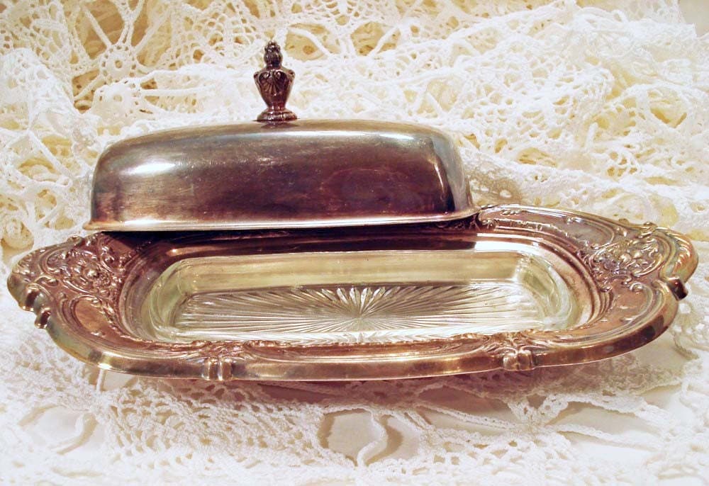 Antique Silver Butter Dish