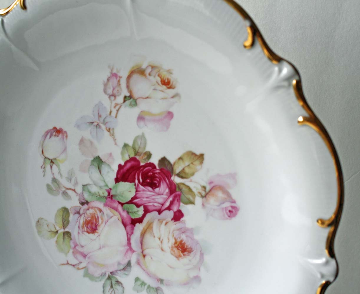 Vintage German Hand Painted Large Plate or by Cottonridgevintage