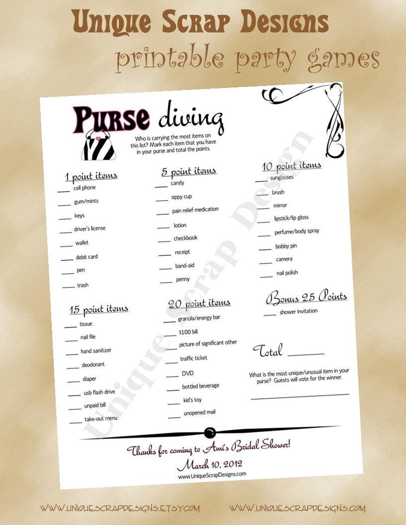 Diva PURSE Diving Shower/Party Game Style by