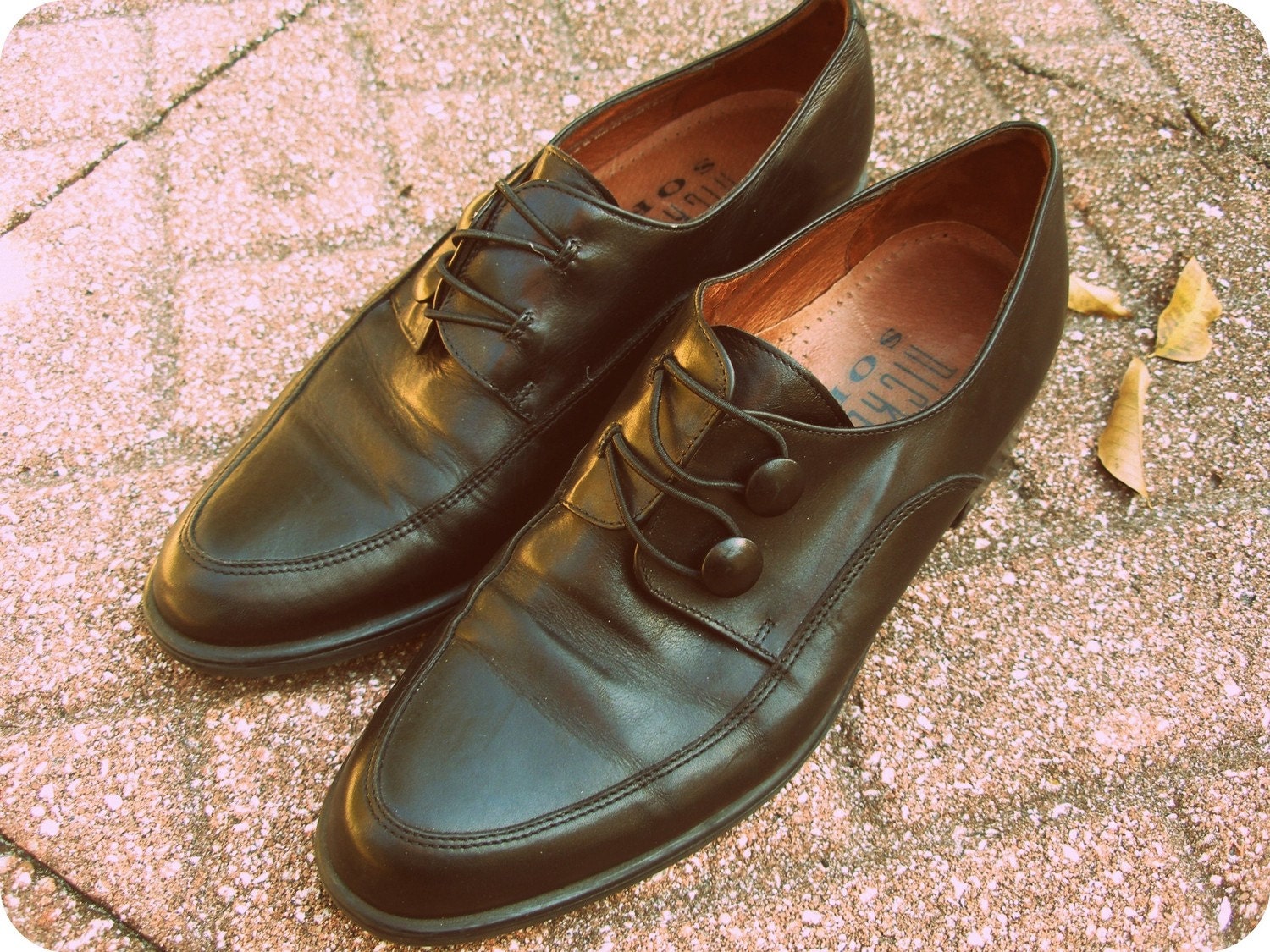 SALE Black Leather Loafers Size 7.5