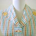 Fab 40s 50s Rockabilly Striped Day Dress House Dress with Bakelite Buttons Size Medium to Large estimated