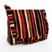 Medium Messenger Purse Cotton Shoulder Bag - Tribal Stripe in Earth Tones