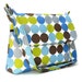 Messenger Bag Cross Body Bag - Blue Green Brown Polka Dots - Larger with 8 Pockets