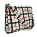 Canvas Messenger Bag Purse - Red White and Green Plaid