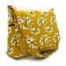 Shoulder Bag Messenger Bag Purse - Pussy Willow on Mustard Yellow - 8 pockets - Medium Size