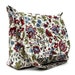 Floral Cross Body Purse, Shoulder Bag with Adjustable Strap, Womens Messenger Bag, Cotton Handbag, Jacobean Floral in Maroon Green Blue