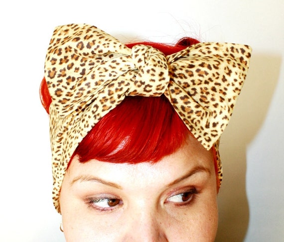 Vintage Inspired Head Scarf Bow or Bandanna Style by OhHoneyHush