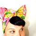 Vintage Inspired Head Scarf, Bright Hawaiian print, Rockabilly, Retro