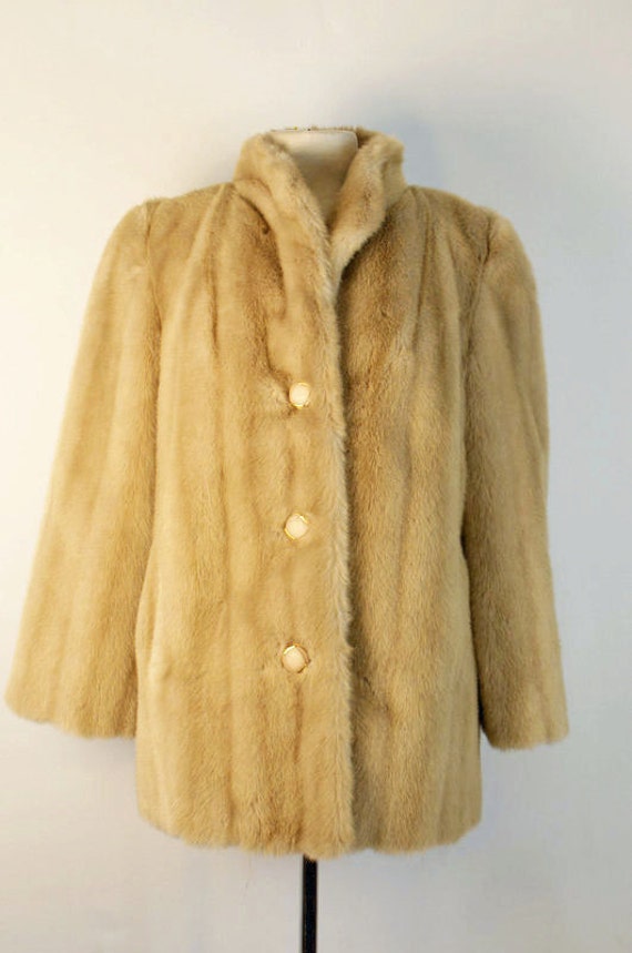 vintage 70s faux fur creme coat made by Furrage by sweetrocket99