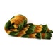 Vintage Afghan Blanket Knit Chevron Ripple Green Gold