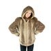 Vintage Jacket Vegan Faux Fur with Hood Brown