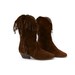 Vintage Boots Cowboy Suede Leather Brown Fringe