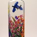 Hand Painted Wild Flower Purple Yellow Butterfly Pour, Dragonflies Soap, Oil, Vinegar Bottle Purple Orange Red Pink
